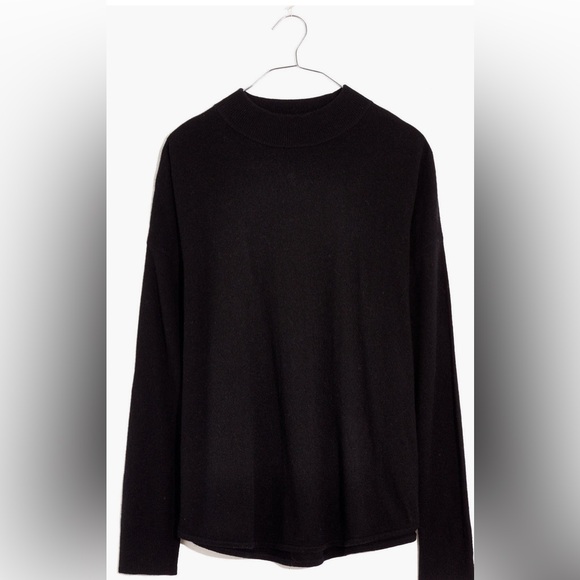NWT Madewell Ashbury Mock Neck Black Sweater - Picture 4 of 8